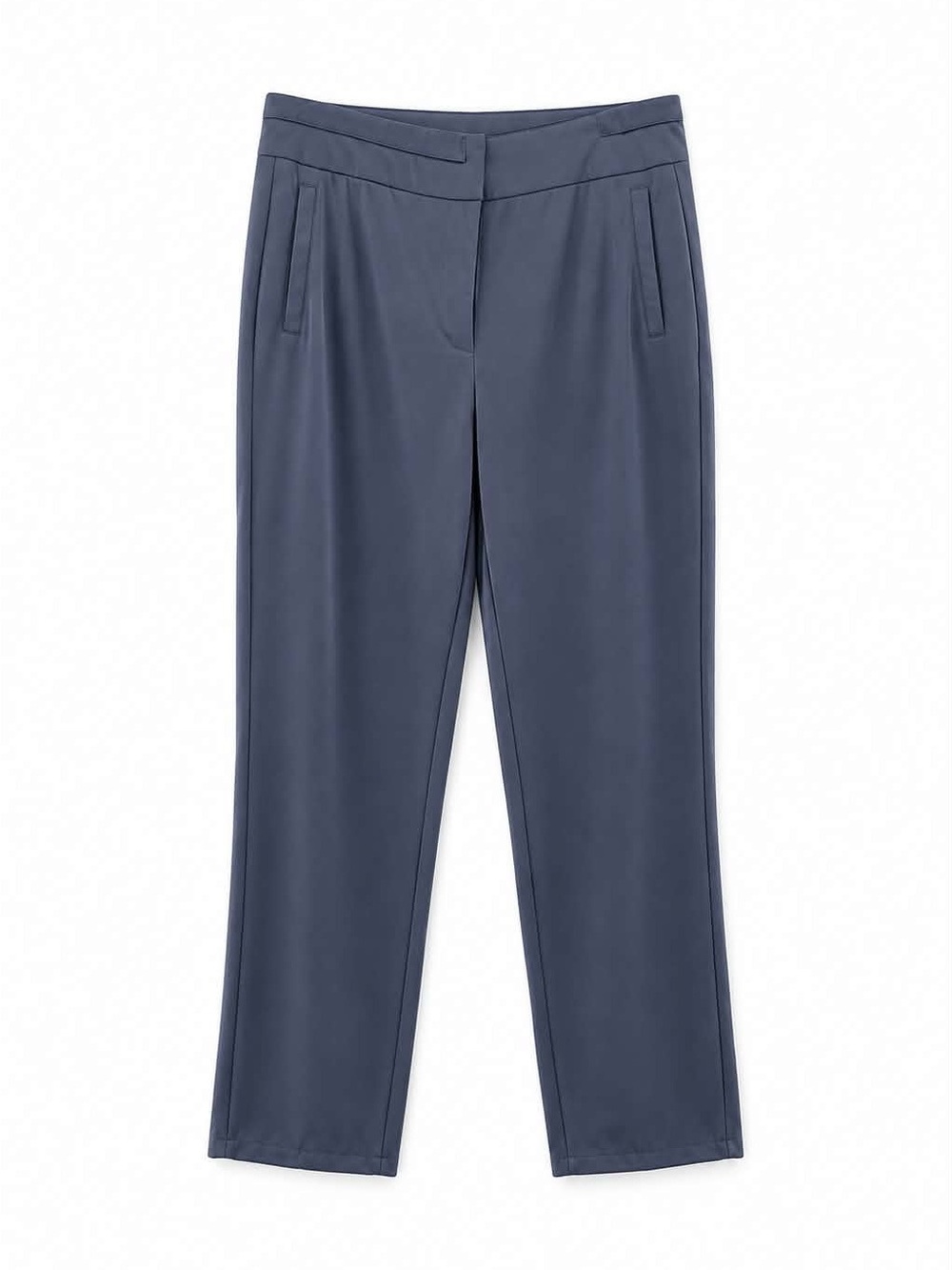 Yest Netherlands Tailored Straight-Leg Trousers in Slate Blue – Size 10 GUC